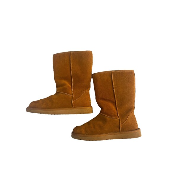 UGG Women 8 Koola Tall Boot Suede Shearling Lined Tan Brown Pull On Warm Soft - Picture 1 of 6